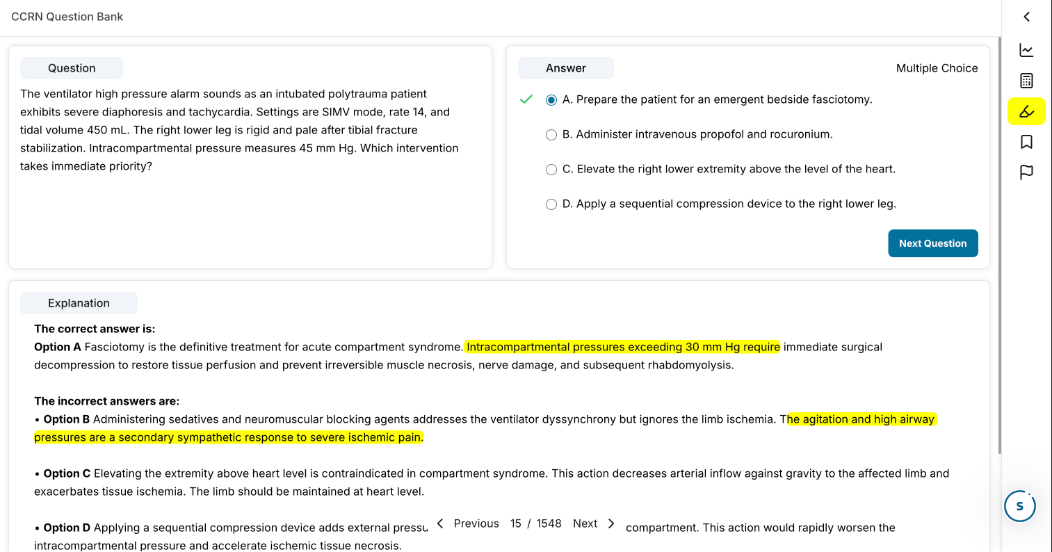 CCRN sample question preview