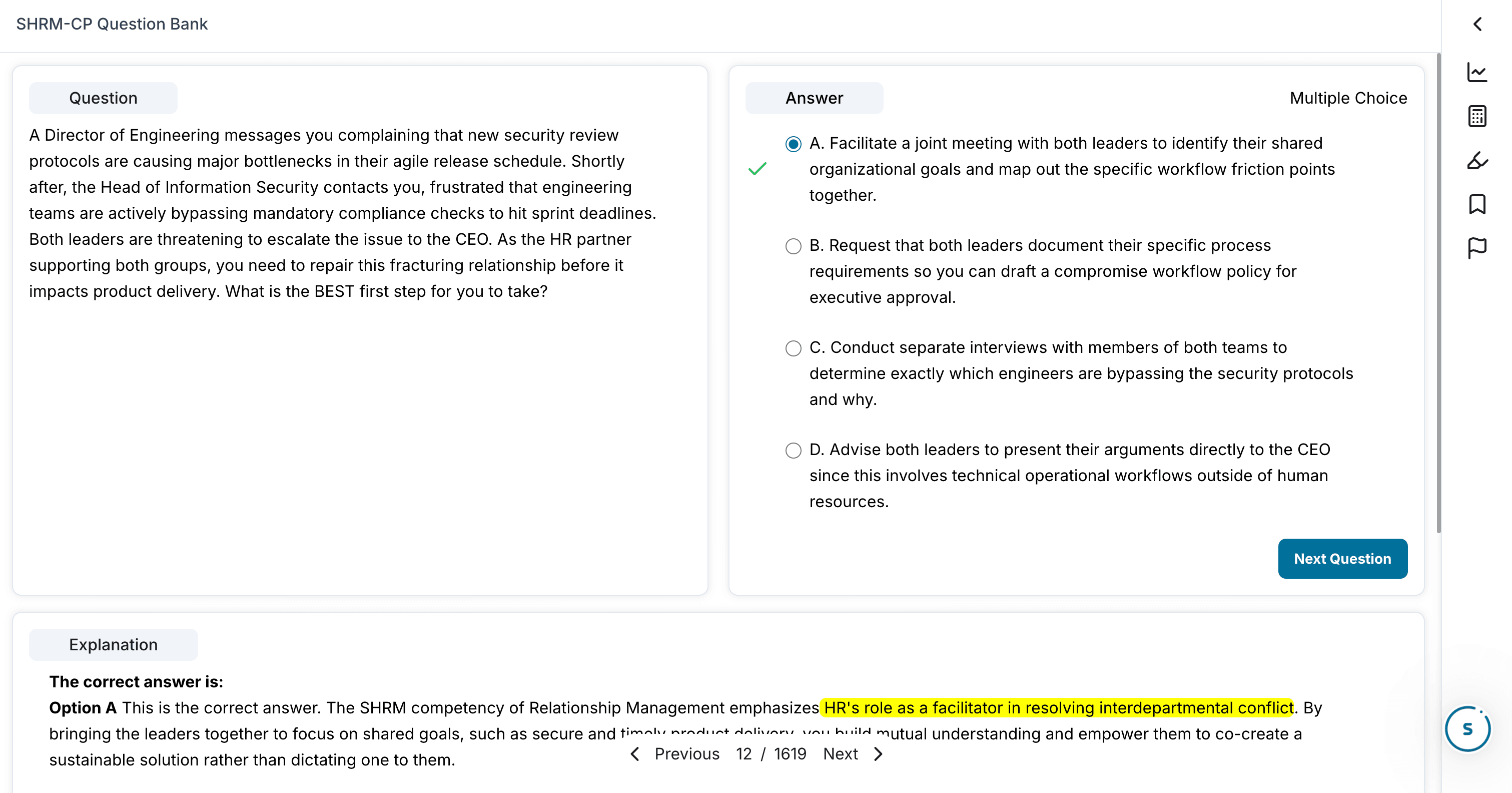 SHRM-CP sample question preview